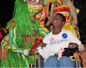 Alaina smiling next to dancer